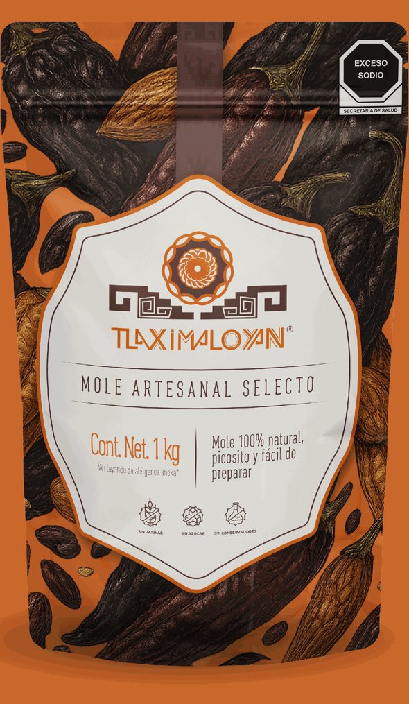 Bolsa de Mole Tlaximaloyan, mole artesanal en polvo de 1 kg
